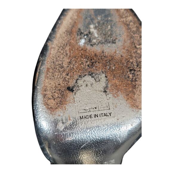 Emy Mack Elsa Black & Silver Printed Calf Pointed‎ Toe Heels Leather Size 7B - Picture 14 of 15